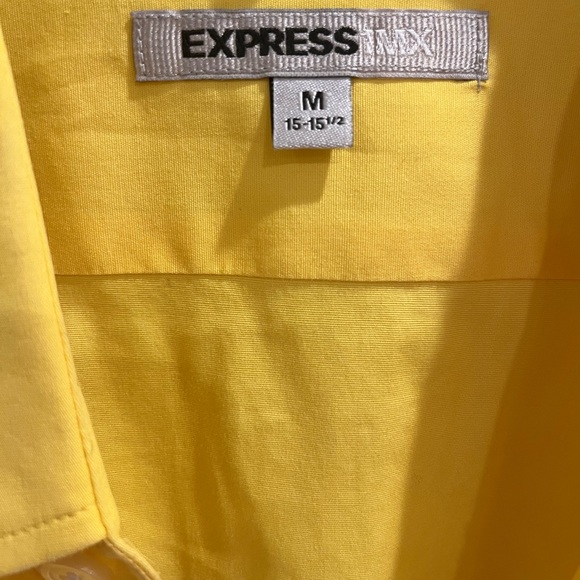 Express Yellow Casual Button Down Shirt - Picture 2 of 3